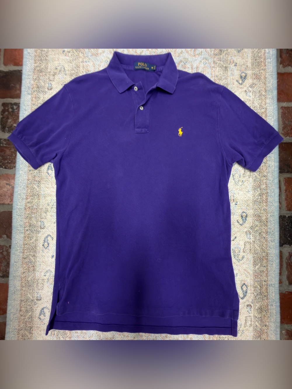 Polo by Ralph Lauren Deep Purple Short-Sleeve Polo with Yellow Pony LSU colors